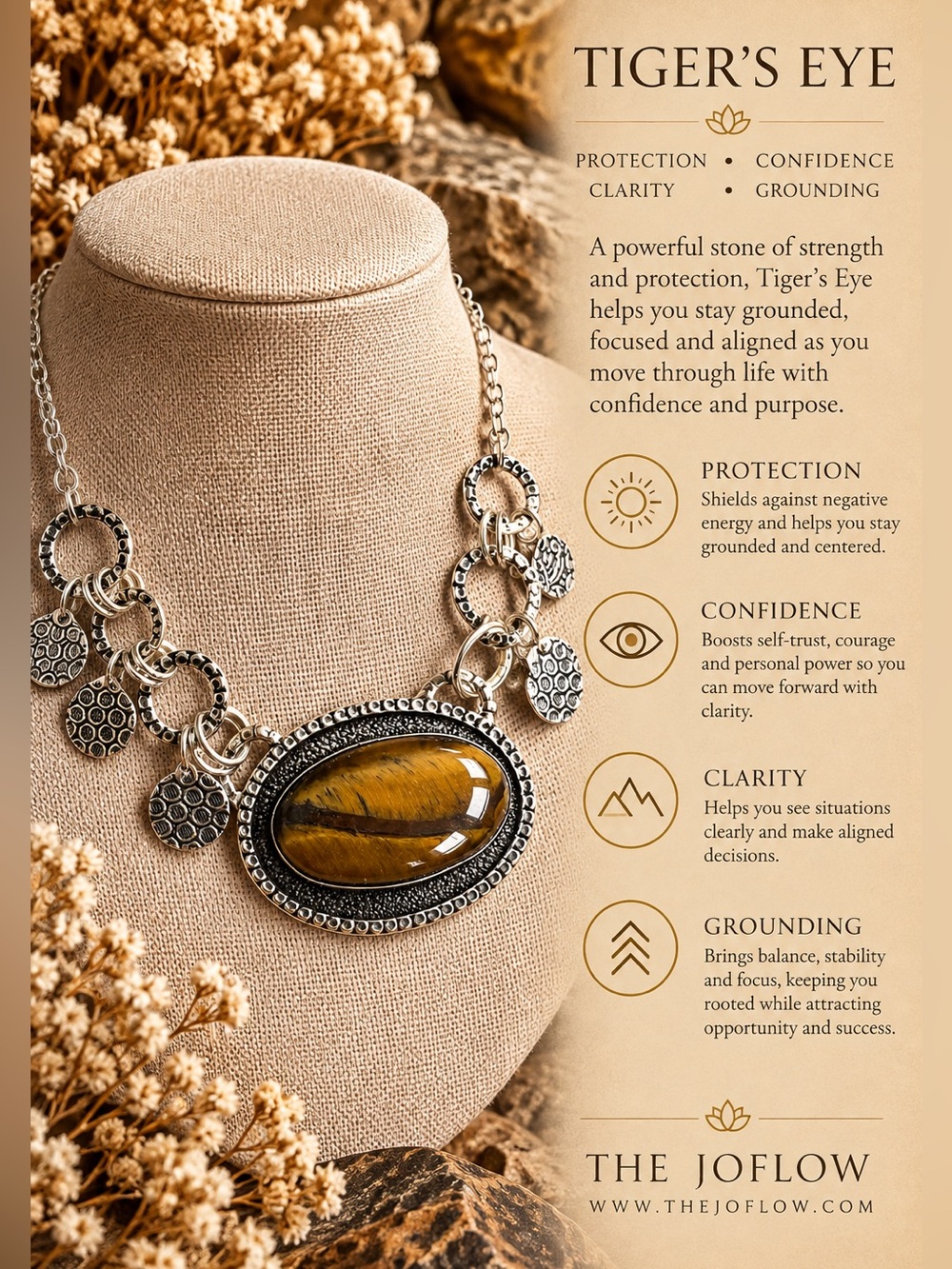 925 Bohemian Tigers Eye Dragons Eye Necklace